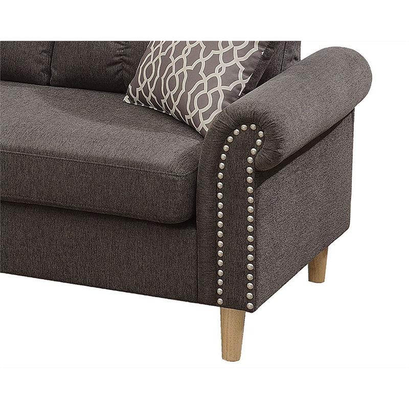 Ensemble de canapé modulaire réversible en polyfibre brun clair