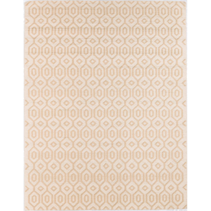 Tapis ivoire en laine tissé à la main Ainura, Rectangle 9 pi x 12 pi