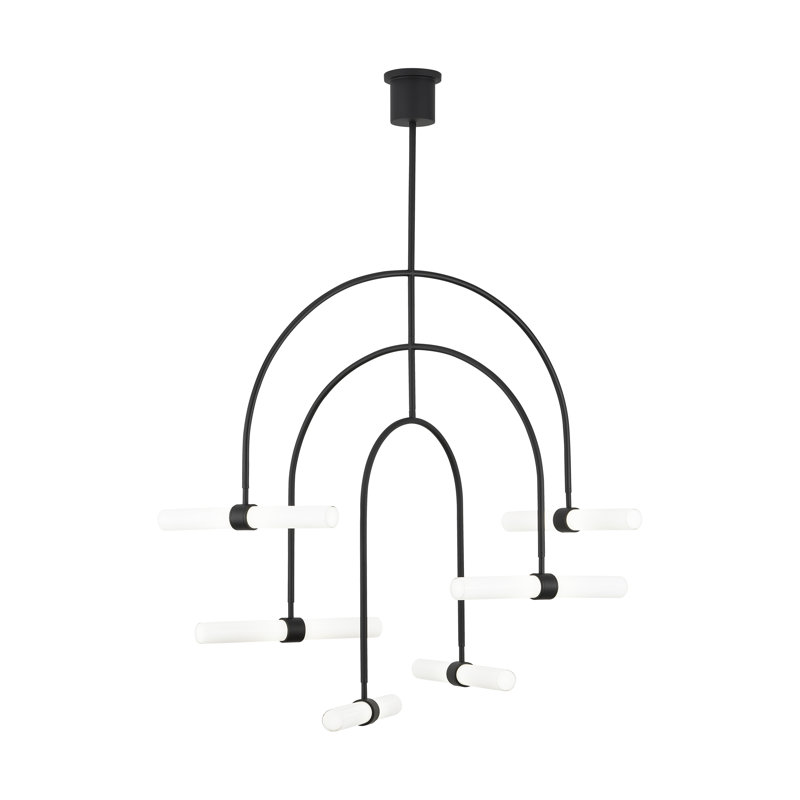 Calumn 6 - Light LED Chandelier, Nightshade Black