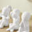 Hans White Abstract Three Wise Children Decorative Accent Matte Ceramic Sculpture Figure Set