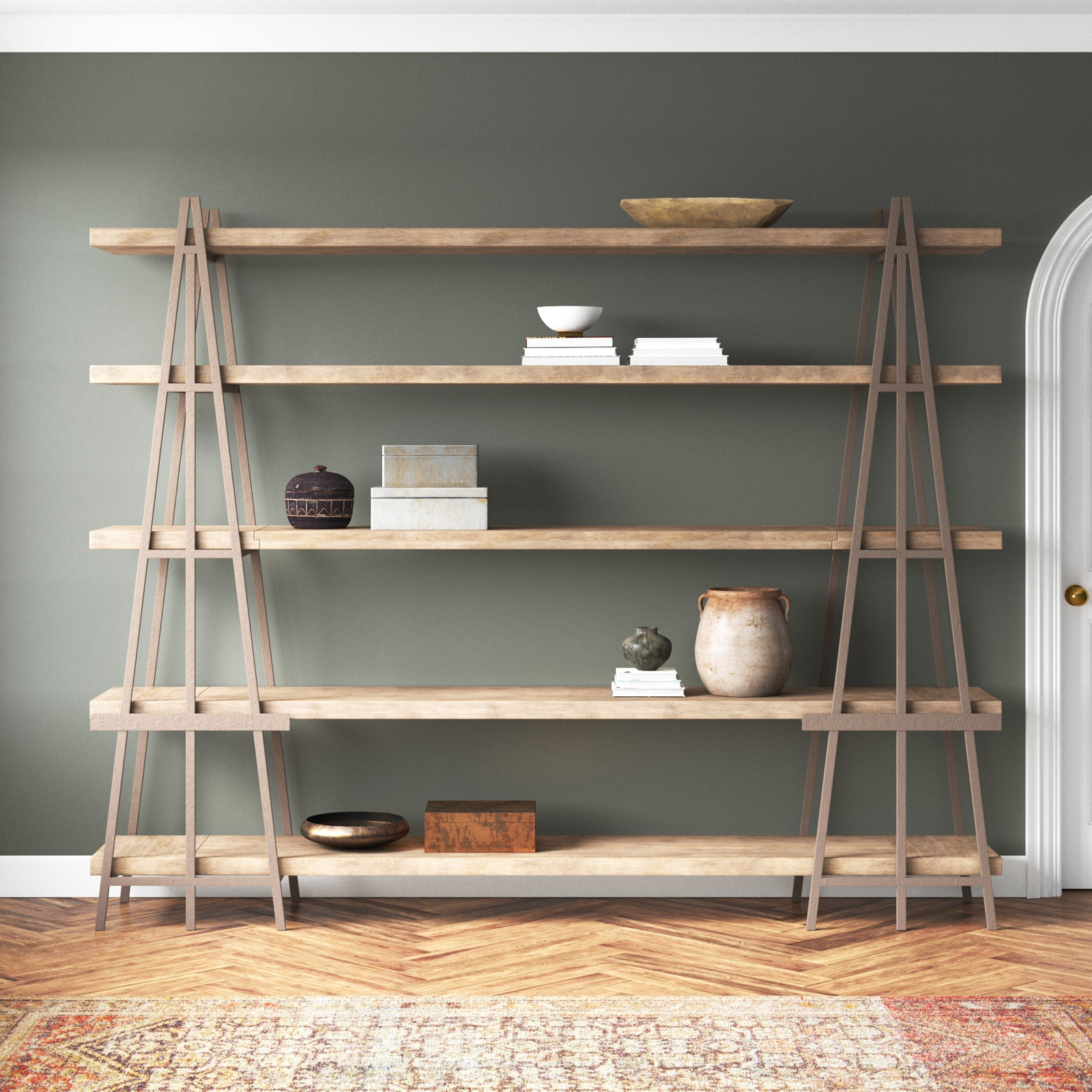 Wide Ladder Bookcase
