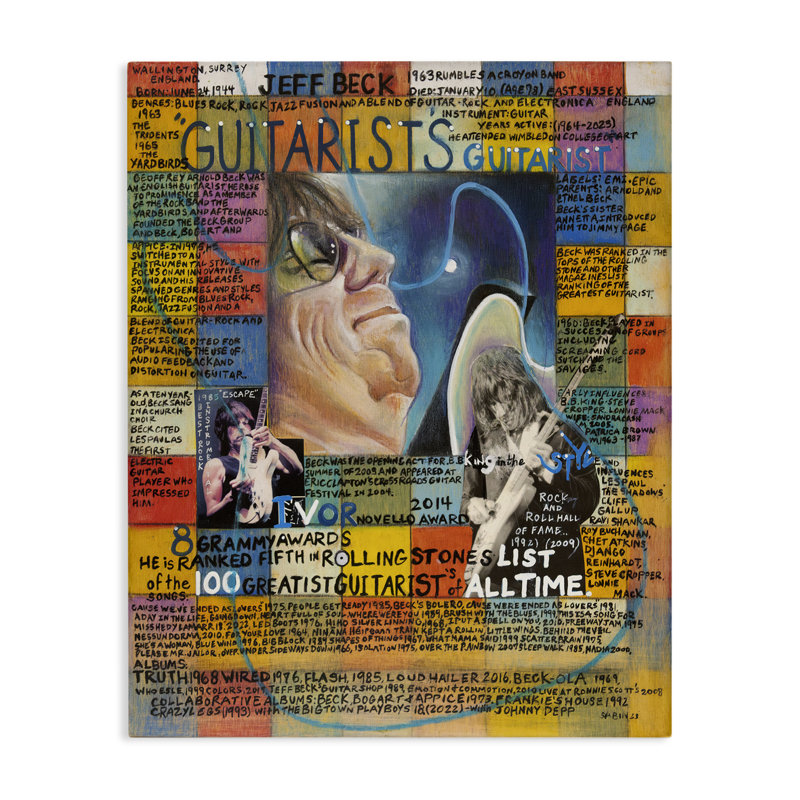 Jeff Beck Collage Canvas Wall Art by Sabin, 20" H x 16" W