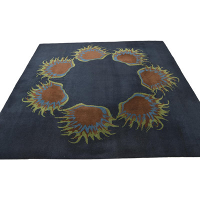 Tapis carré bleu marine Pineland
