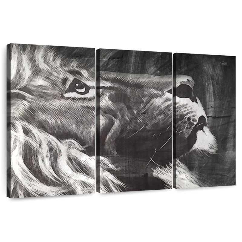 Brampt Chalk Lion, 48" H x 74" W