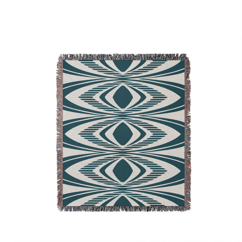 Jeté en coton Shield, 50 x 60, Bleu sarcelle