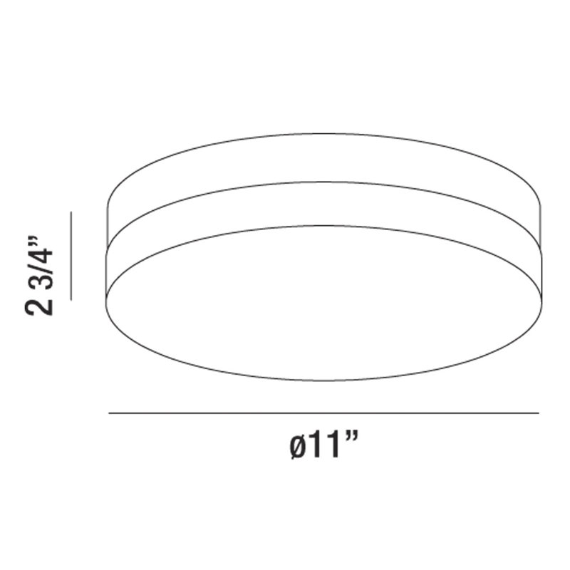 koss LED Flushmount - Large, Chrome, 1-Light