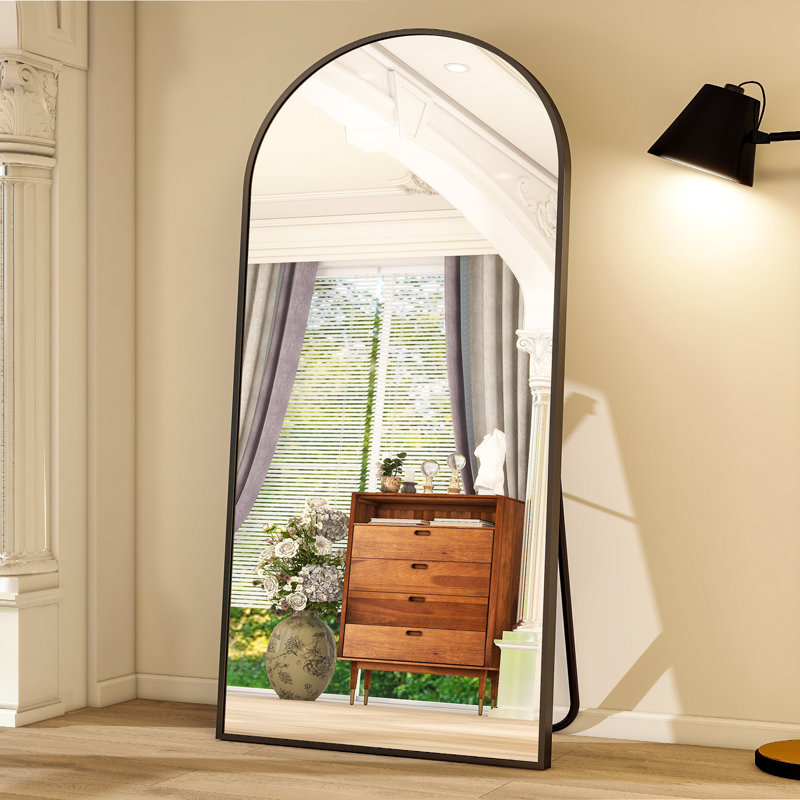 Miroirs muraux surdimensionnés arqués, Noir, 77 po x 38 po