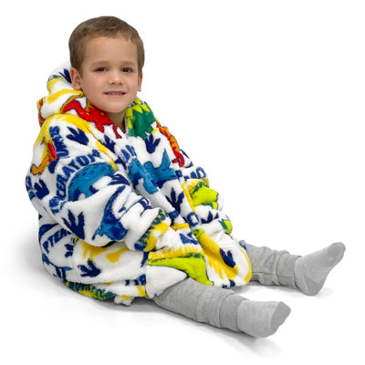 Ingersoll Velosso Kids Snug Oversize Fun Print Hoodie Blanket Thermal Cosy with Pocket