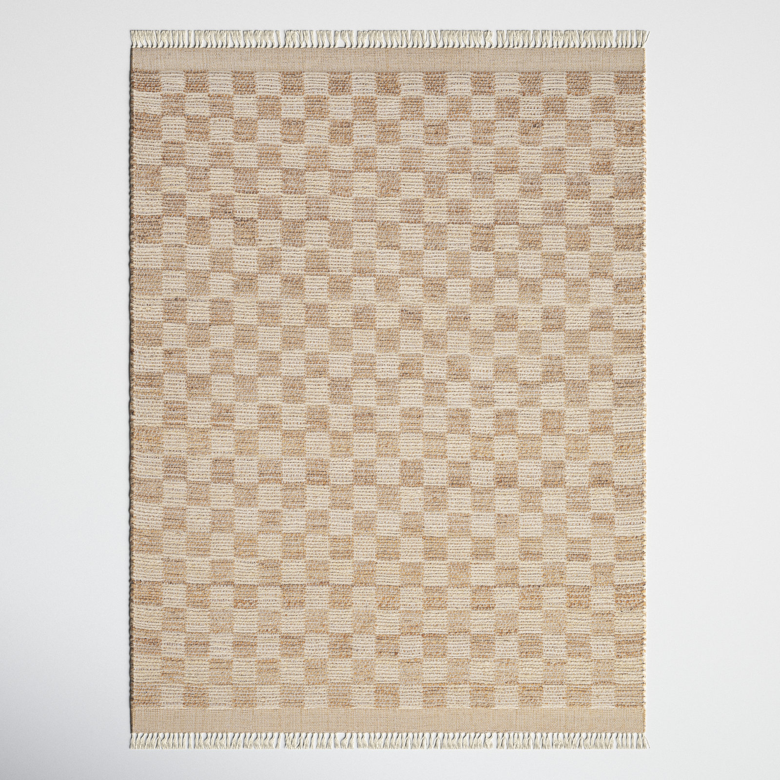 Tali Hand-Woven Checkered Jute Rug, Rectangle 10' x 14'