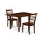 Ensemble de table de cuisine 3 pièces pour petits espaces comprenant une table de salle à manger rectangulaire avec Dropleaf et 2 chaises de salle à manger, acajou-110003811