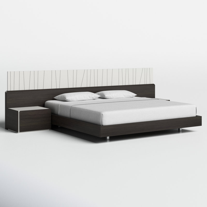 Mcgruder Panel Bed, King, Wenge/Light Gray