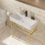 Lavabo de console de salle de bain 32 "avec trop-plein, lavabo console en céramique blanc-102314060