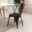 Black Tolix Style Stackable Metal Dining Chairs, Industrial High Back Chairs for Kitchen Cafe Bistro-1583353935