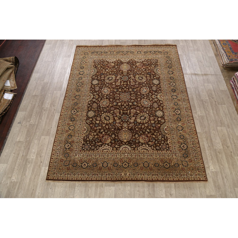 Tapis oriental 100% floral à teinture végétale 8 x 10