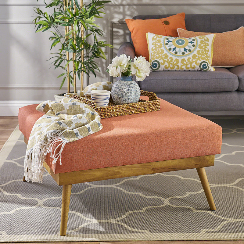 Rectangle Upholstered Fabric Ottoman