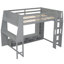 Lit mezzanine en bois avec bureau-876672428