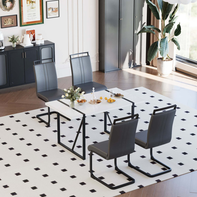 Ensemble de chaises et table de bout en MDF Industrial Elegance