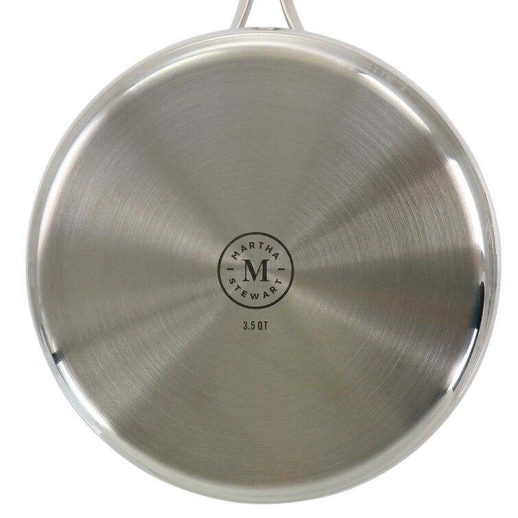 Martha Stewart 3.5-qt Nonstick Aluminum Saucepan in Gray w/ Glass Lid