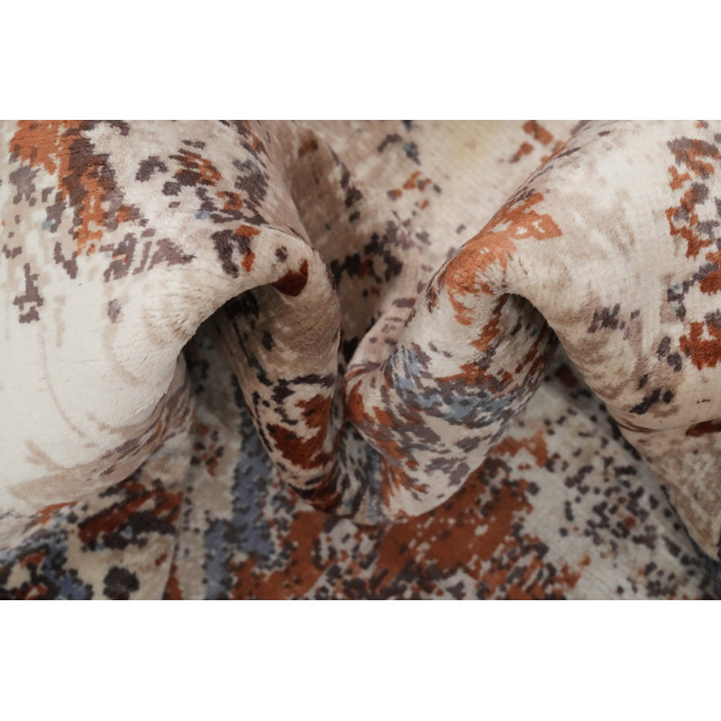 Abstract Distressed Look Area Rug 6x8