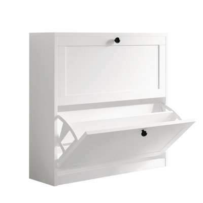 Shoe Storage Cabinet with 2 Flip Drawers