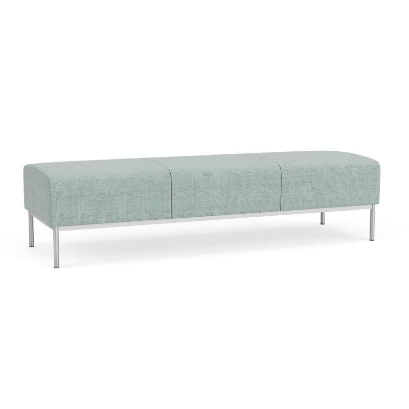 Banc de réception Darsey, Chambray écume de mer, Argent argent