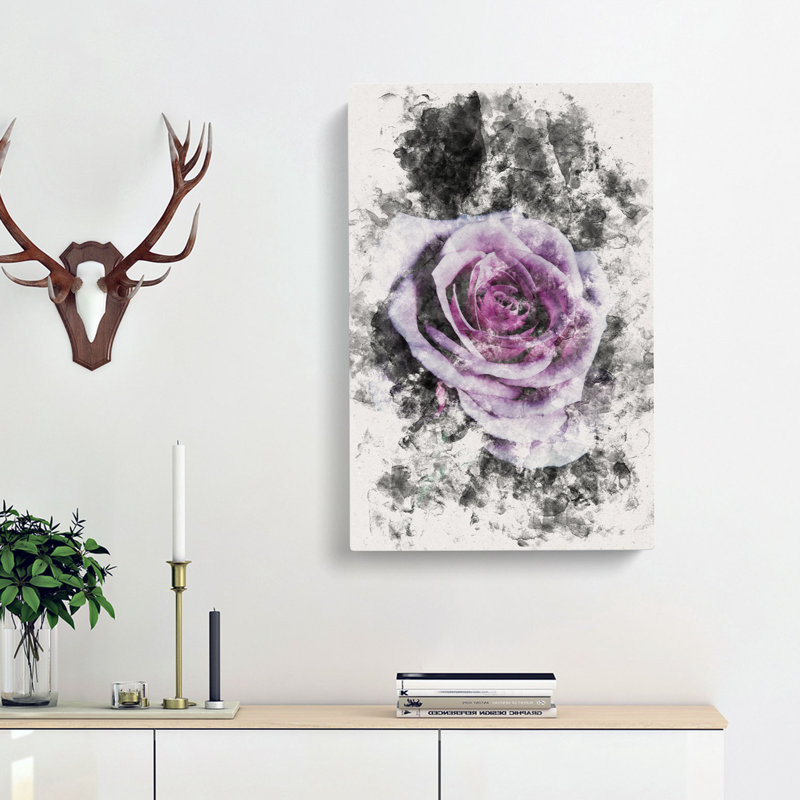 The Pale Purple Rose - Wrapped Canvas, 76cm H x 50cm W x 3cm D