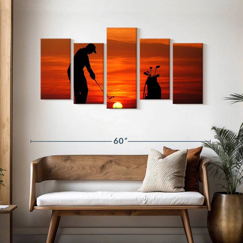 Senne Golf At Sunset, 27" H x 54" W