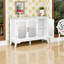 Buffet de rangement en bois de pin massif avec portes en verre et 3 tablettes réglables-1821678468