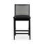 Tabouret de comptoir en rotin Elio - paquet de 2, structure noire, tissu bouclé noir-15892450-15892454