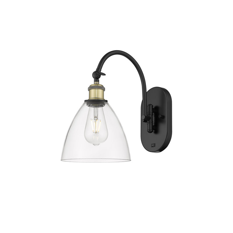 Amenda Steel Swing Arm Sconce, Black Antique Brass, No Bulb Included