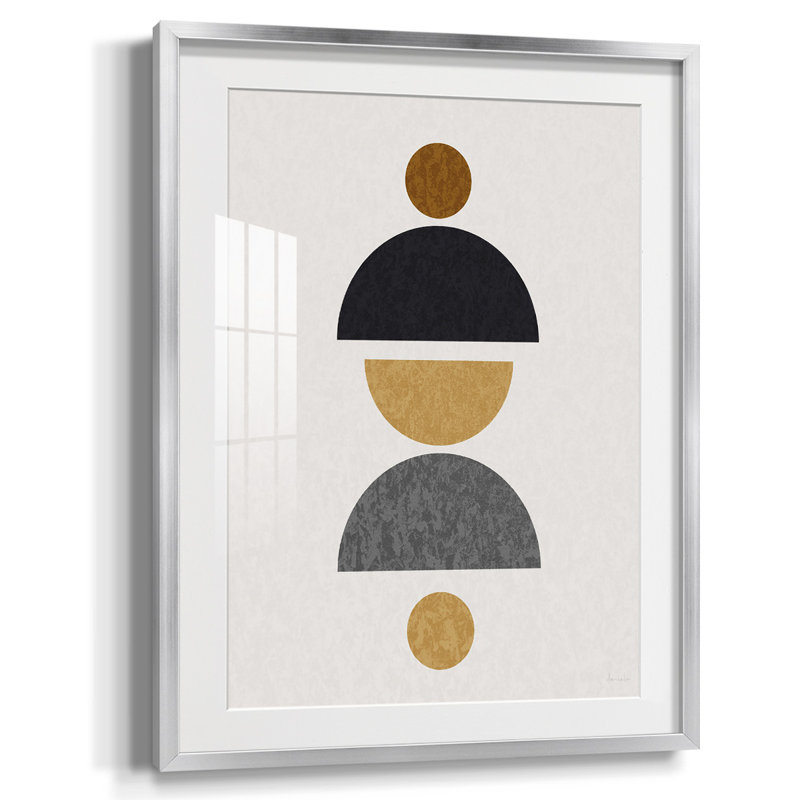 Or antique II, reproduction encadrée, Blanc, Papier avec cadre argenté