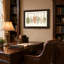 Art mural antique sur toile encadré doré pour le salon, la chambre à coucher, le bureau ou le vestibule - Décoration murale décorative avec séchage à base de plantes-129338456-129338458