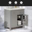 Meuble-lavabo de 30 po avec lavabo en céramique, armoire de salle de bain simple noire moderne avec 2 portes et une tablette, portes à fermeture douce-1871496130
