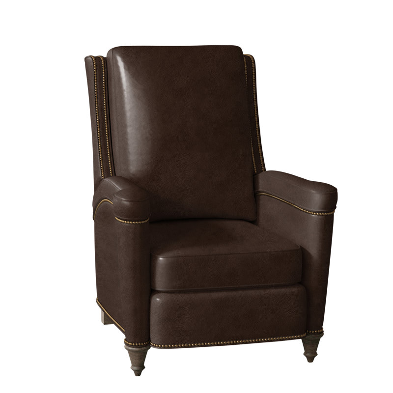 Mayes Recliner, Empyrean Tweed Genuine Leather, Cobblestone, French Natural