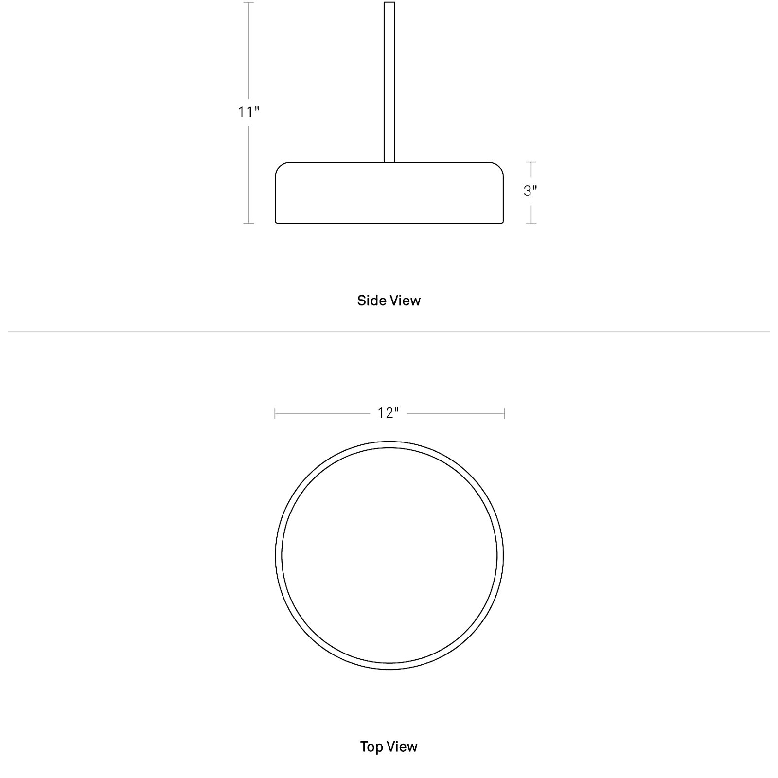 Bobber Single Light Steel Dimmable LED Pendant, White, 11" H x 12" W x 12" D