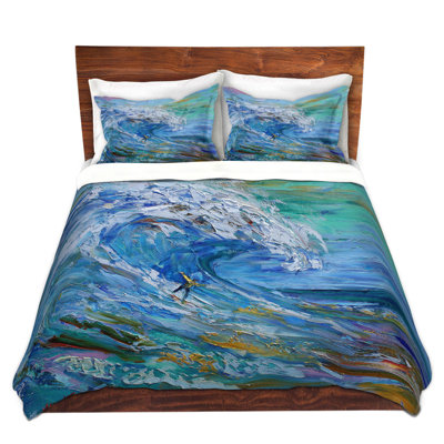 Ensemble de housse de couette en microfibre DiaNoche par Karen Tarlton - Catch a Wave