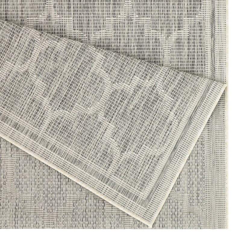 Silver 2 Ft. 7 In. X 3 Area Rug - Sunshine Gchar2006, Trellis Pattern, Polypropylene, Stain , For Outdoor Spaces , Patio And Deck