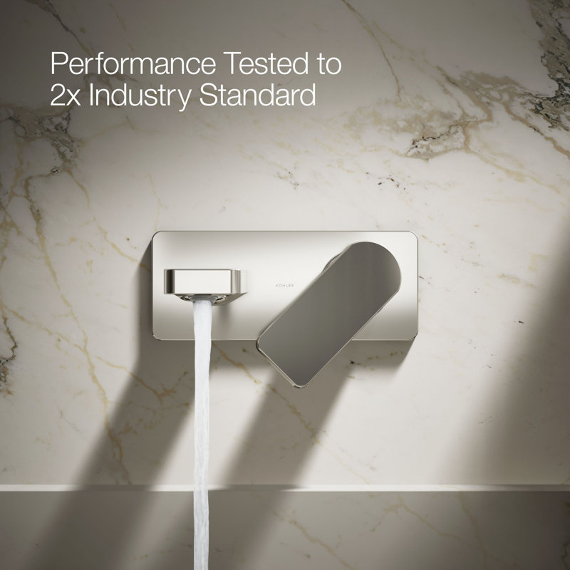 Parallel Wall-Mount Single-Handle Bathroom Sink Faucet, Polished Nickel
