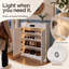 80cm White High Gloss Shoe Cabinet, Slim 30cm Deep, Motion Sensor LED and Deodoriser