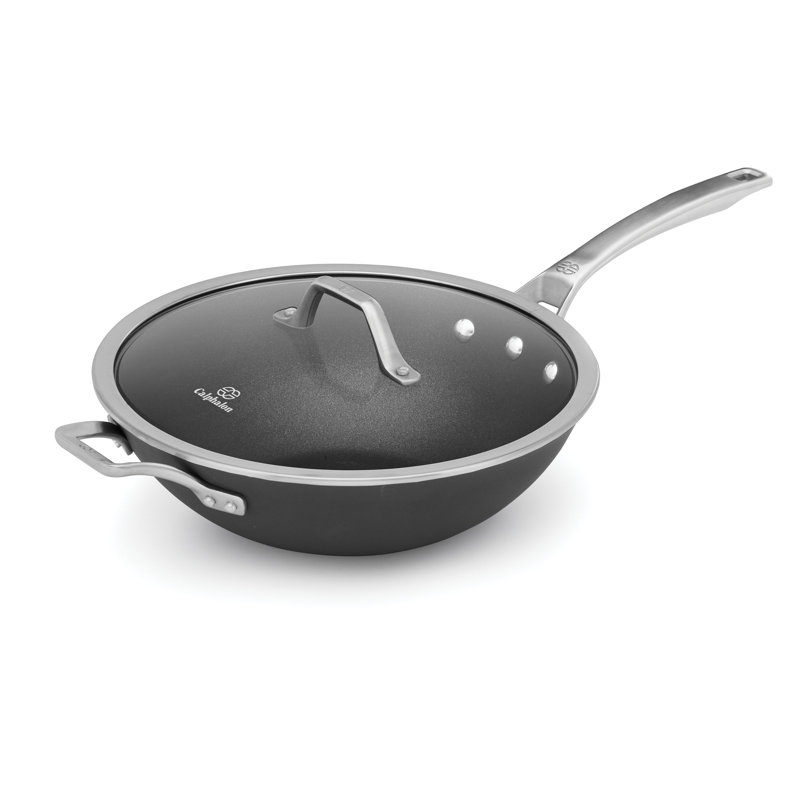 Calphalon Signature 12-Inch Nonstick Flat Bottom Wok with Lid