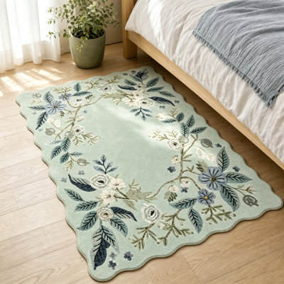 Tapis rétro à motif floral, tapis à poils courts antidérapant lavable avec envers en caoutchouc, pour le salon, la chambre à coucher, la salle à manger et la salle de jeux