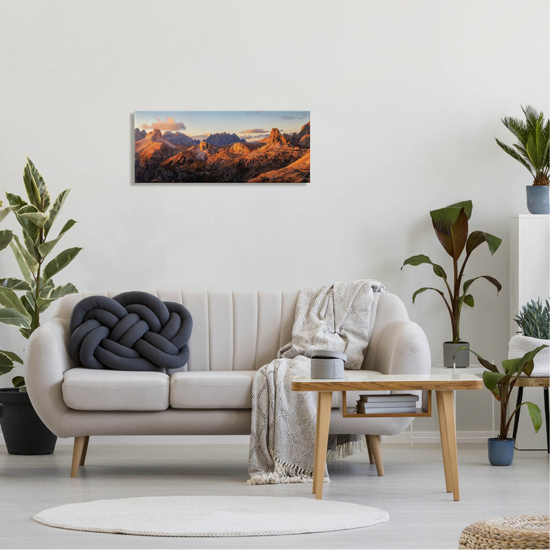 "Panoramic Desert Canyon Peaks", art mural par Martin Podt, L 30 po x H 13 po x P 1,5 po, Toile tendue