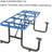 72" Expanded Metal Rectangular Picnic Table, Blue With Umbrella Hole