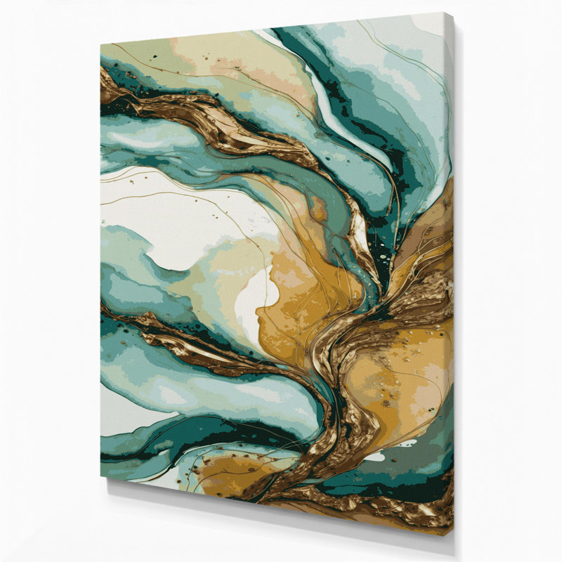 Aquarelle abstraite, art mural sur toile brune 79, H 11 po x l 14 po