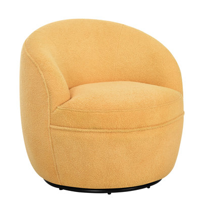 Chaise pivotante à 360 degrés de couleur jaune, rembourrée - Élégant ajout à la maison 360, style tissu