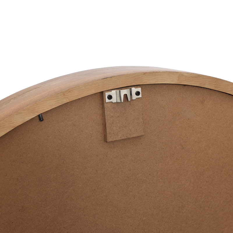 Brindell Solid Wood Frame Round Mirror
