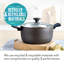 Earthpan Recycled induction Dishwasher Safe Stock Pot with Toughened Glass Lid -28cm / 7.5 Litre