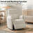 36.72'' Wide Power Recliner Chair Swivel Rocker Glider Recliner, Nursery Glider Recliner, Corduroy Nursery Recliner Chair For Living Room With Adjustable Pillows-Beige-1904741563-2130674816