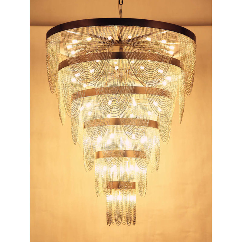 Lustre clair, Or poli, Plaqué or, 72 po de largeur x 86 po de hauteur