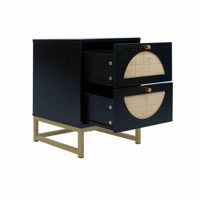 Table de chevet Alneisha, Noir